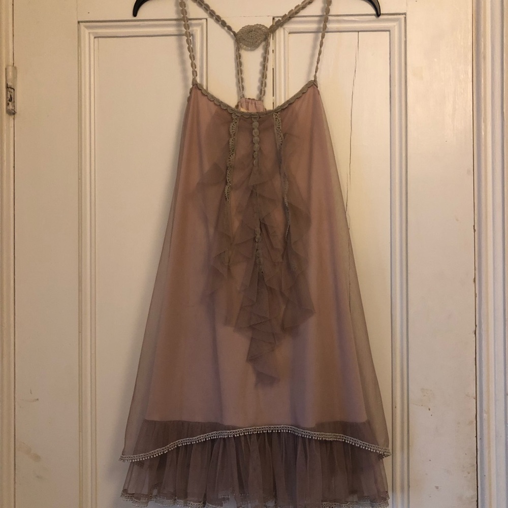 A Reve - not quite long enough for a dress. Dusty rose color size small